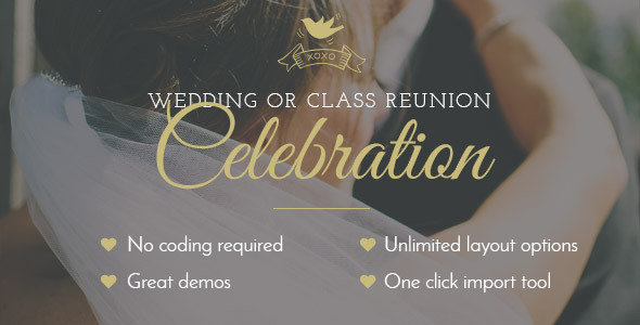 Celebration – Wedding & Class Reunion WordPress Theme