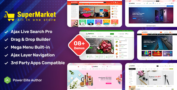SuperMarket – Responsive Drag & Drop Sectioned Bootstrap 4 Shopify Theme