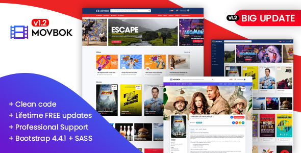 Movbok – Movies, Events, Sports Website HTML Template