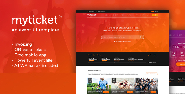 MyTicket – Ticket/Event Management System WordPress Theme