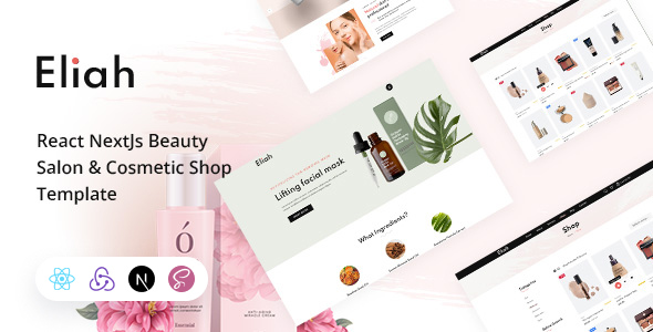 Eliah – React NextJs Beauty Salon & Cosmetic eCommerce Template