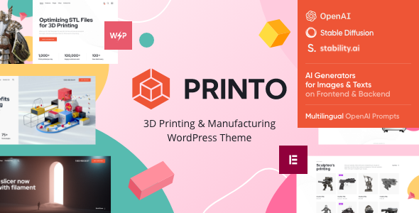 Printo  – 3D Printing & Manufacturing WordPress Theme