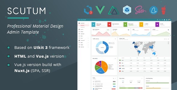 Scutum – Professional Material Design UIkit Admin Template