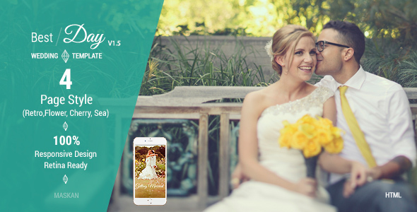 Best Day – Responsive One-Page Wedding Template
