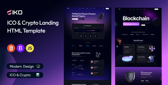 IKO – ICO & Crypto Landing Page Template