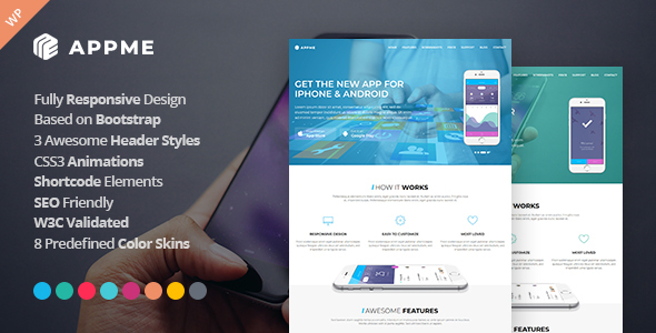 AppMe – App Landing Page WordPress Theme