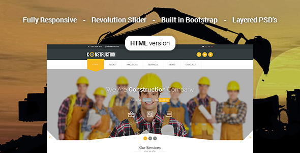 Construction – Industrial HTML5 Template