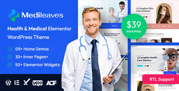Medileaves – Health & Medical WordPress Theme + RTL Ready