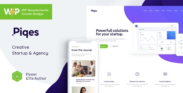 Piqes – Creative Startup Agency WordPress Theme