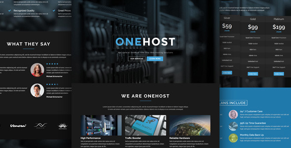 Onehost – One Page WordPress Hosting Theme