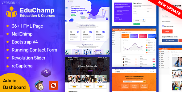 EduChamp – Education HTML Template + Admin Dashboard