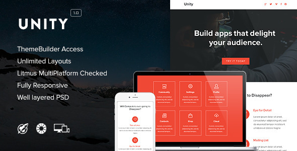 Unity – Responsive Email + Themebuilder Access