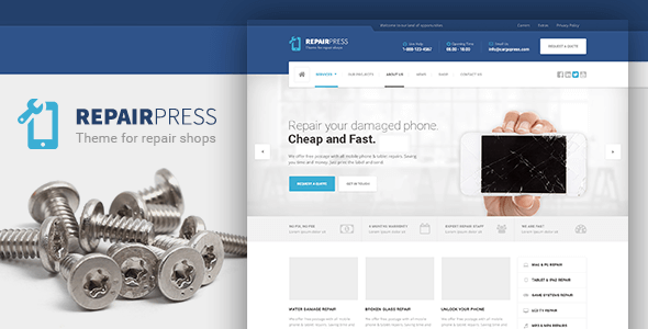 RepairPress – WordPress Theme for Electronics, Mobile and Tech Repair Businesses