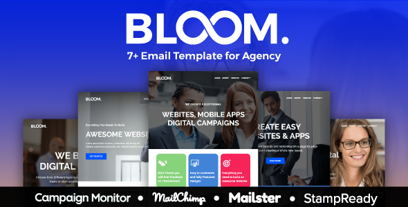 BLOOM – Multipurpose Agency Email Template With StampReady, Mailster, Mailchimp, Campaign Monitor