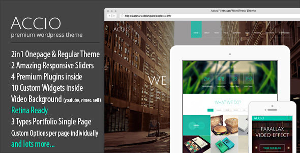 Accio – Responsive Onepage Parallax Agency WordPress Theme
