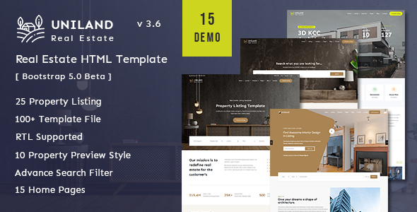 Uniland – Real Estate Template