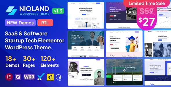 Nioland – SaaS & Software Startup Tech WordPress Theme