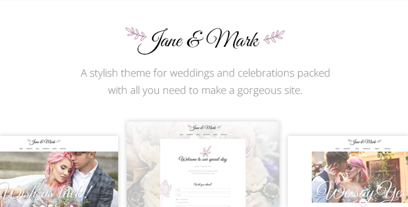 Jane & Mark – Wedding WordPress Theme