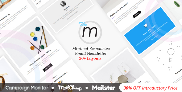 Miley – Minimal Responsive Email Template with Online Builder