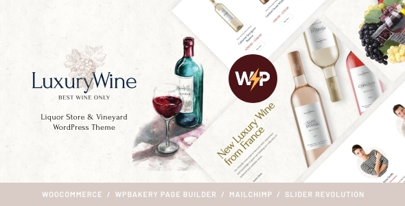 Luxury Wine – Liquor Store & Vineyard WordPress Theme + Shop