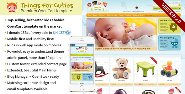 ThingsforCuties – the OpenCart Baby & Kids Template
