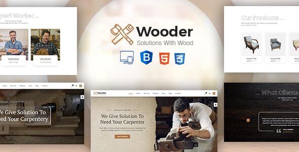 Wooder – Carpenter & Craftsman Business HTML Template + RTL