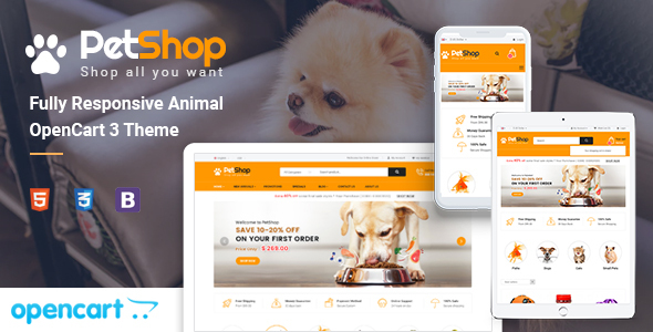 PetShop – Responsive Pet Store OpenCart 3 Theme