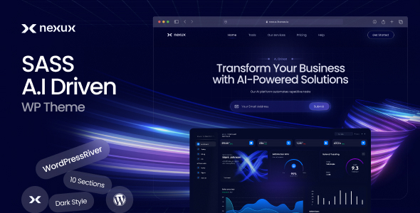 Nexux – AI Saas Landing Page WordPress Theme