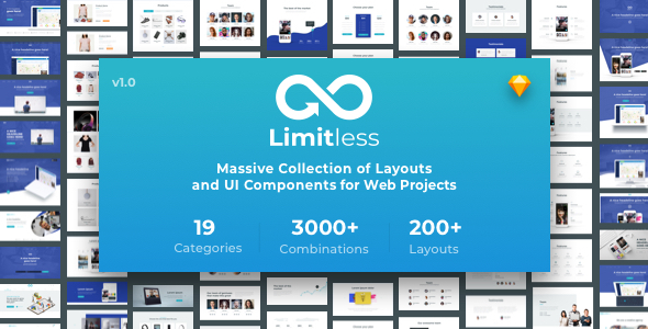 Limitless – Massive set of layouts and UI components for Sketch