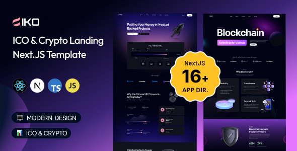 IKO – ICO & Crypto React NextJS Template