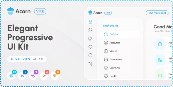 Acorn – Vite React Admin Dashboard (React 19)