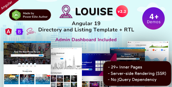 Louise – Angular 19+ Directory Listing Template with SSR + Admin Panel