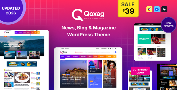 Qoxag – Newspaper Magazine News WordPress Theme