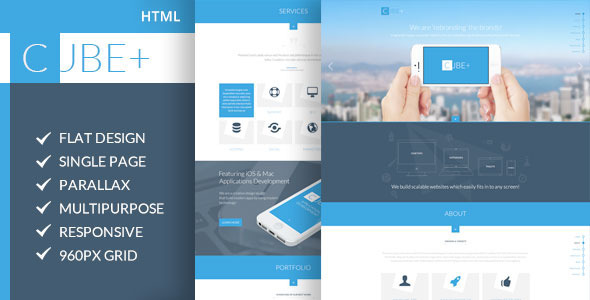Cube+ – One Page Parallax HTML Template