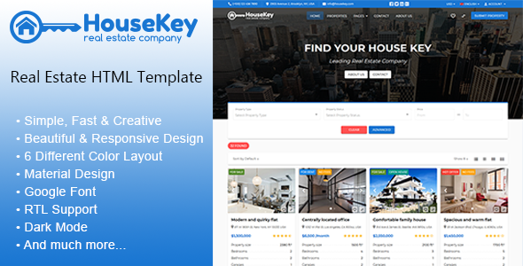 HouseKey – Real Estate HTML Template