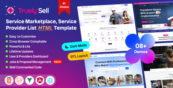 TruelySell – Multi Vendor Service Marketplace & Booking Template