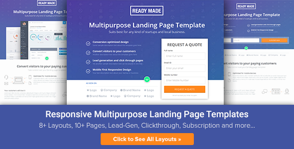 Multipurpose Landing Page Template – ReadyMade