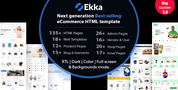 Ekka – Ecommerce HTML Template + Admin Dashboard