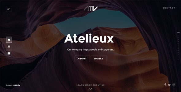 Atelieux – Fullscreen Portfolio Website Template