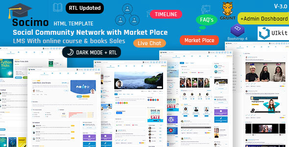 Socimo –  Social Network Html Template and Community Network with LMS