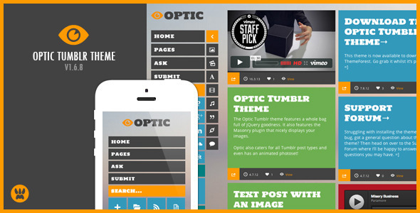 Optic – A Responsive Masonry Tumblr Theme