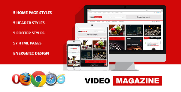 Video Magazine – HTML Magazine Template