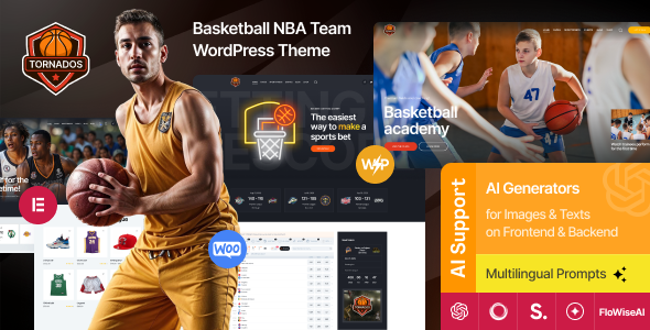 Tornados – Basketball NBA Team WordPress Theme