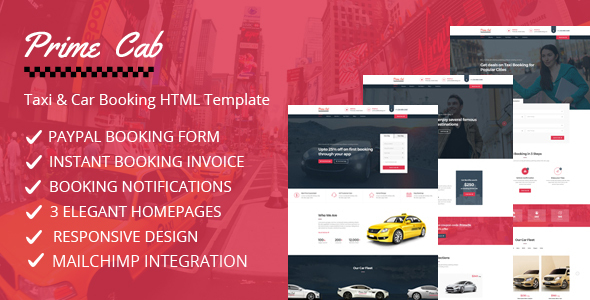 Prime Cab – Taxi – Car Booking PayPal Template