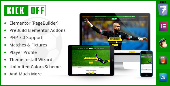Kickoff Sports Club – WordPress Theme
